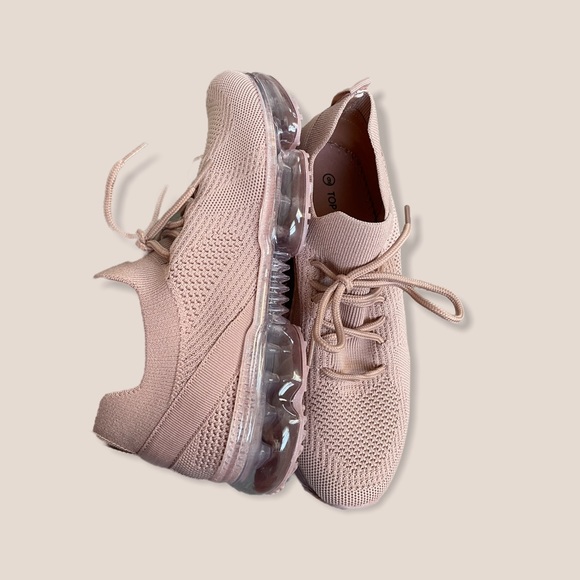 New Muave Color Lace-Up Knitted Bubble Sneakers - Picture 4 of 4